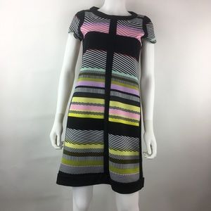 Shelby & Palmer Size 6 Black Sheath Dress Striped